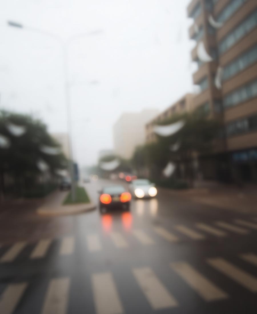 Θολή εικόνα δρόμου, όπως τη βλέπει κάποιος με μειωμένη όραση